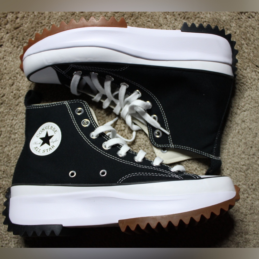 Converse Run Star Hike Platform Sneaker - Black / White / Gum 8M 9.5 W